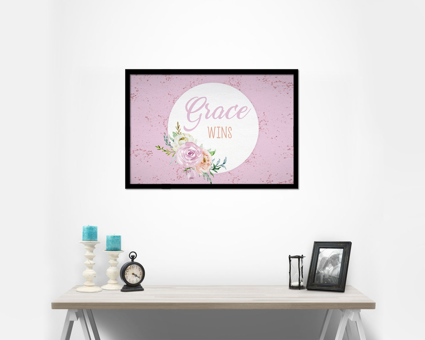 Grace wins Quote Framed Print Wall Decor Art Gifts