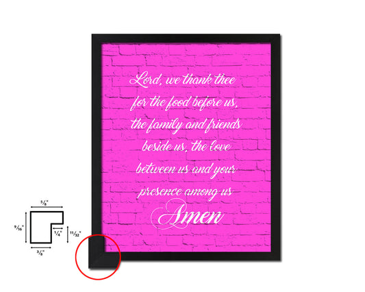 Lord we thank thee for the food before us Amen Quote Framed Print Home Decor Wall Art Gifts