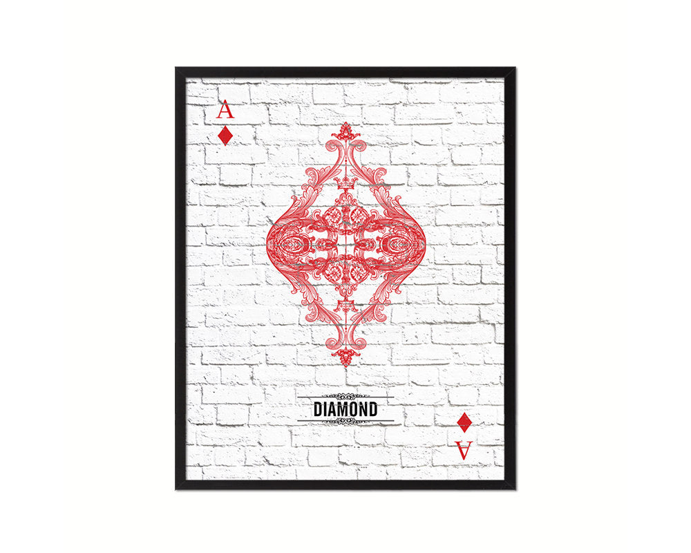 Diamond Ace Cards Fine Art Paper Prints Wood Framed Wall Art Decor Gifts