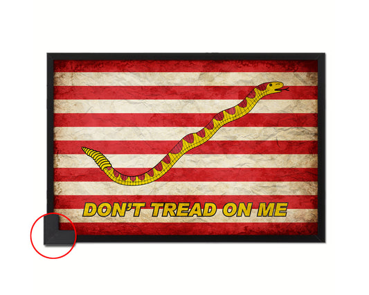 Gadsden First Navy Jacks Dont tread on Me Vintage Military Flag Framed Print Art