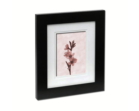 Cherry Blossoms Sepia Plants Art Wood Framed Print Wall Decor Gifts