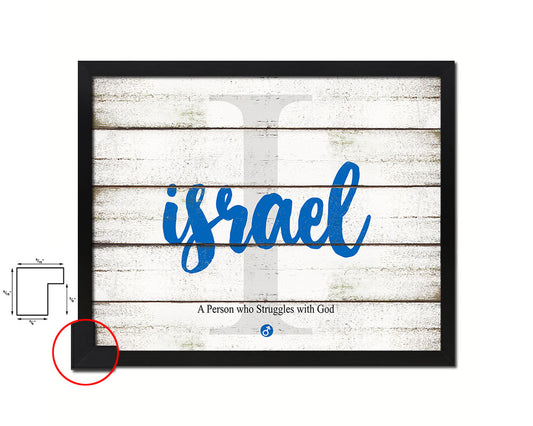 Israel Personalized Biblical Name Plate Art Framed Print Kids Baby Room Wall Decor Gifts