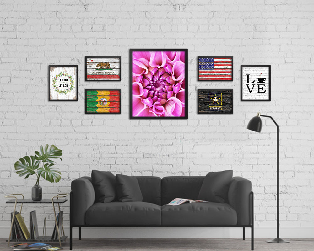 Chrysanthemum Pink Flower Wood Framed Paper Print Wall Decor Art Gifts