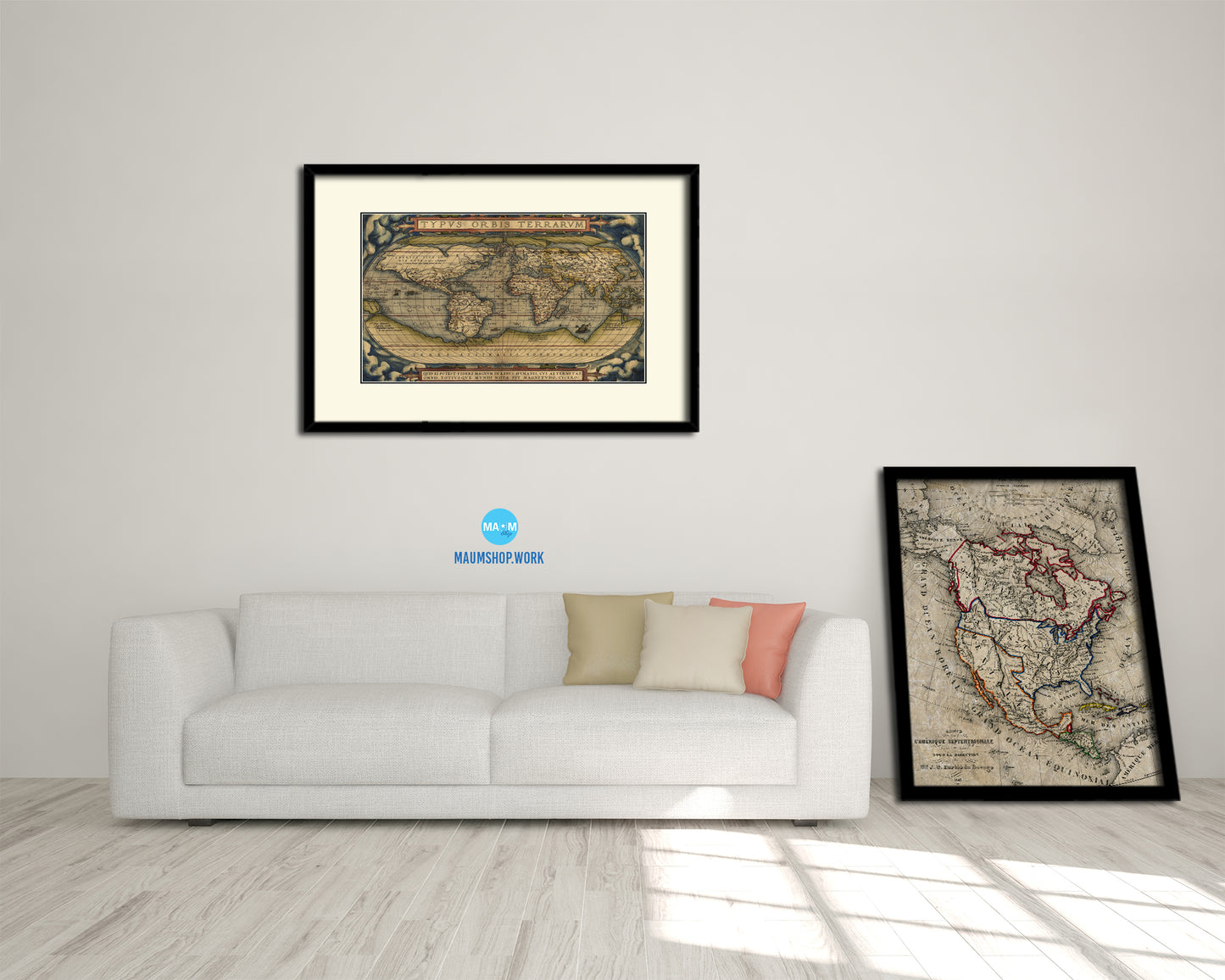 World Ortelius Circa Old Map Framed Print Art Wall Decor Gifts