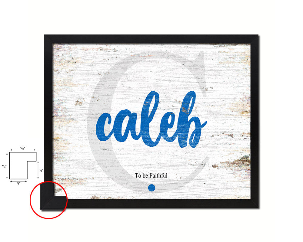 Caleb Personalized Biblical Name Plate Art Framed Print Kids Baby Room Wall Decor Gifts