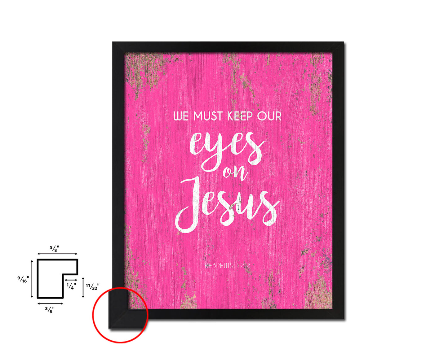 We must keep our eyes on Jesus, Hebrews 12:2 Quote Framed Print Home Decor Wall Art Gifts