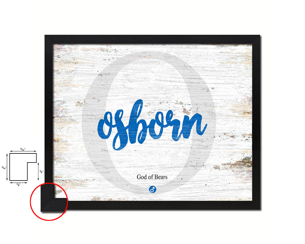 Osborn Personalized Biblical Name Plate Art Framed Print Kids Baby Room Wall Decor Gifts