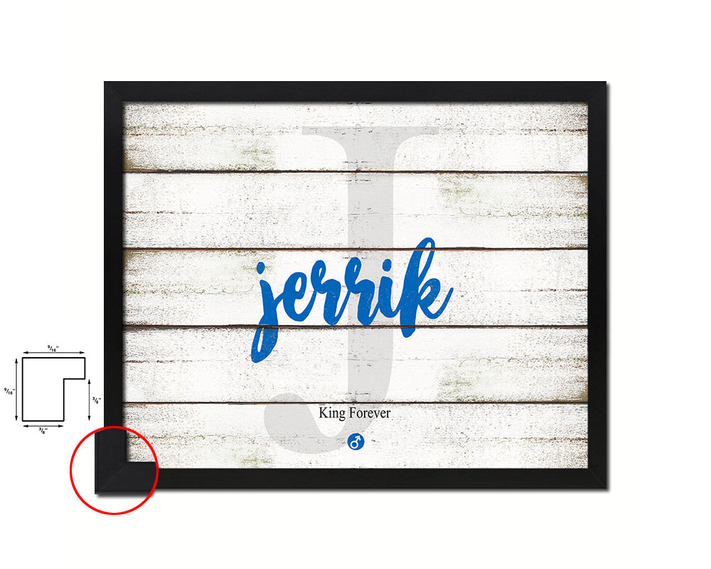 Jerrik Personalized Biblical Name Plate Art Framed Print Kids Baby Room Wall Decor Gifts