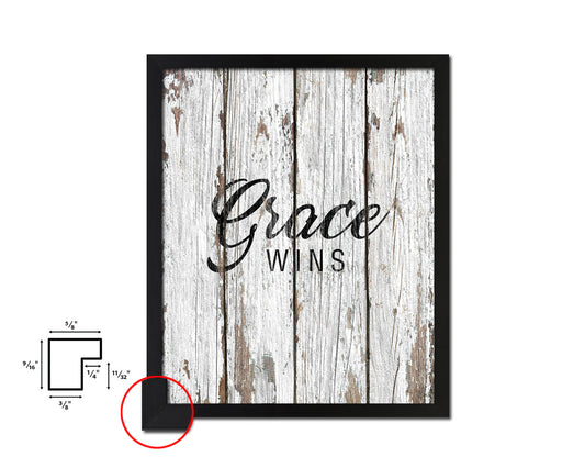 Grace wins Quote Wood Framed Print Home Decor Wall Art Gifts