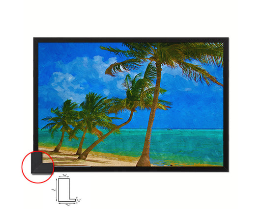 Palms Tree Beach Artwork Painting Print Art Frame Home Wall Decor Gifts