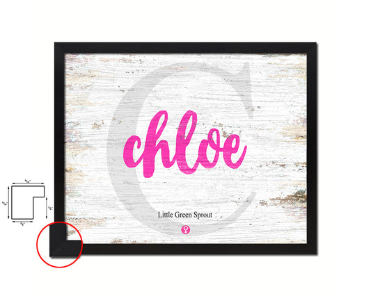 Chloe Personalized Biblical Name Plate Art Framed Print Kids Baby Room Wall Decor Gifts