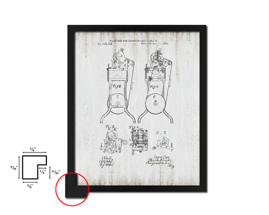 Tenoning Blind-Slats Machine Vintage Patent Artwork Black Frame Print Gifts