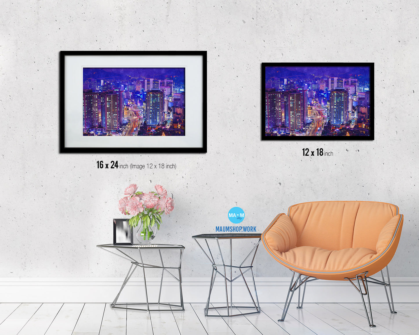 Seuol South Korea Gangnam District Landscape Painting Print Art Frame Home Wall Decor Gifts