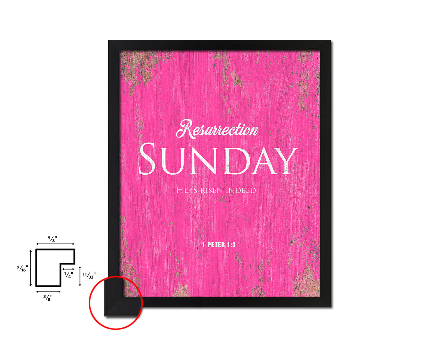 Resurrection Sunday He is risen indeed, 1 Peter 1:3 Quote Framed Print Home Decor Wall Art Gifts