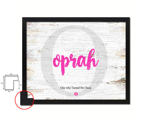 Oprah Personalized Biblical Name Plate Art Framed Print Kids Baby Room Wall Decor Gifts