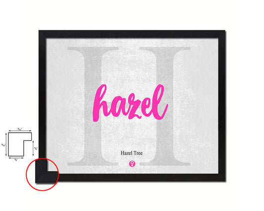 Hazel Personalized Biblical Name Plate Art Framed Print Kids Baby Room Wall Decor Gifts