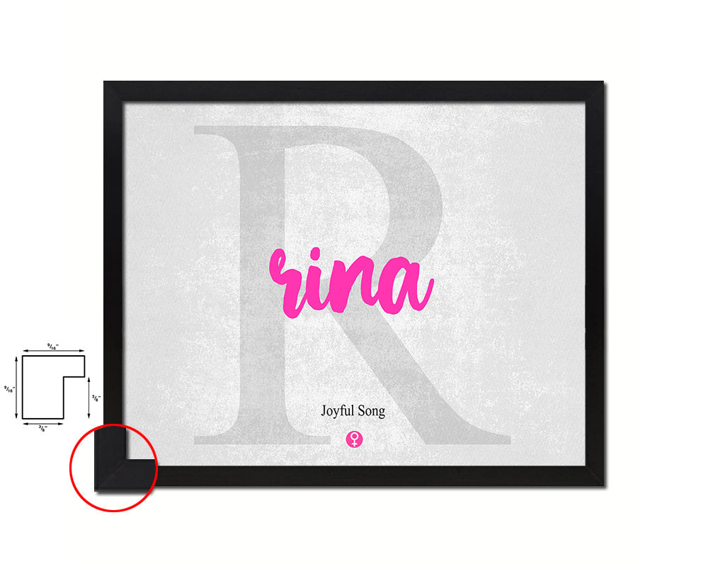 Rina Personalized Biblical Name Plate Art Framed Print Kids Baby Room Wall Decor Gifts