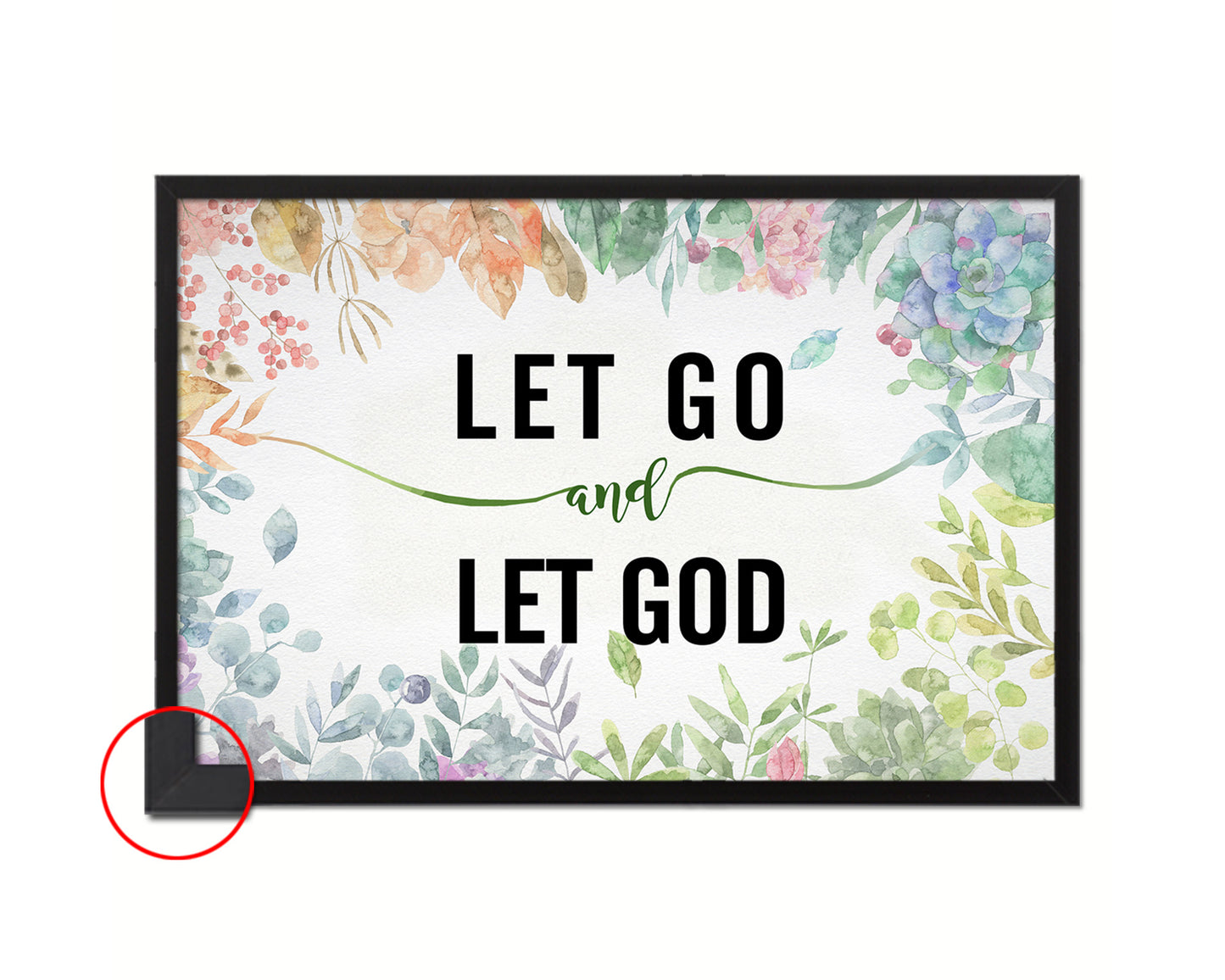 Let go and let God Bible Verse Scripture Framed Print Wall Decor Art Gifts