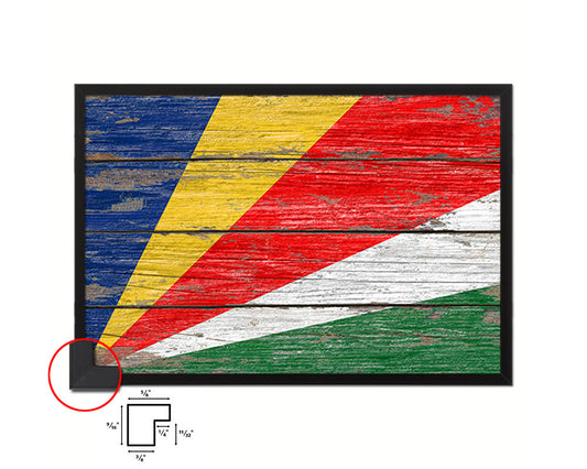 Seychelles Country Wood Rustic National Flag Wood Framed Print Wall Art Decor Gifts