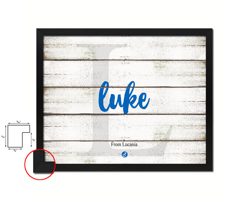 Luke Personalized Biblical Name Plate Art Framed Print Kids Baby Room Wall Decor Gifts