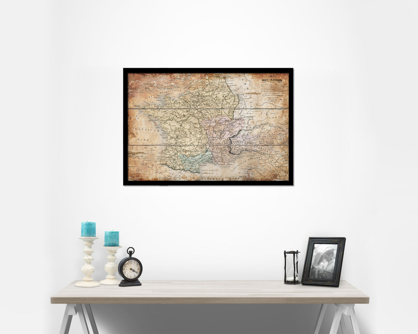 France Antique Map Framed Print Art Wall Decor Gifts