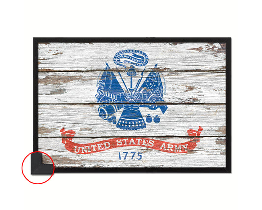 US Army 1775 Wood Rustic Flag Wood Framed Print Wall Art Decor Gifts