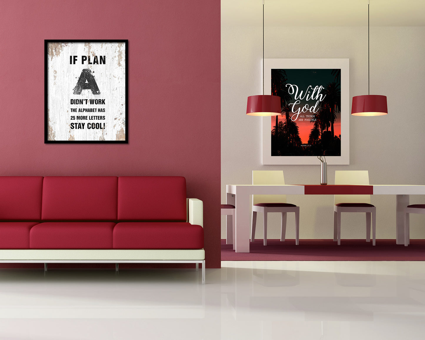 If plan A didn't work the alphabet has 25 more Quote Framed Print Home Decor Wall Art Gifts