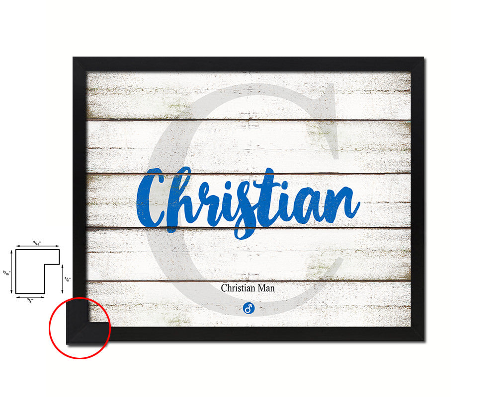 Christian Personalized Biblical Name Plate Art Framed Print Kids Baby Room Wall Decor Gifts