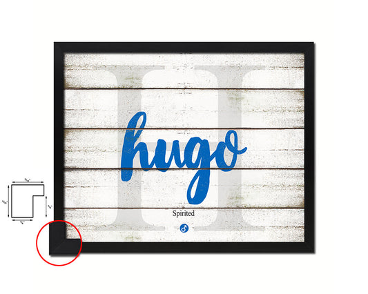 Hugo Personalized Biblical Name Plate Art Framed Print Kids Baby Room Wall Decor Gifts