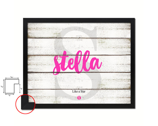 Stella Personalized Biblical Name Plate Art Framed Print Kids Baby Room Wall Decor Gifts