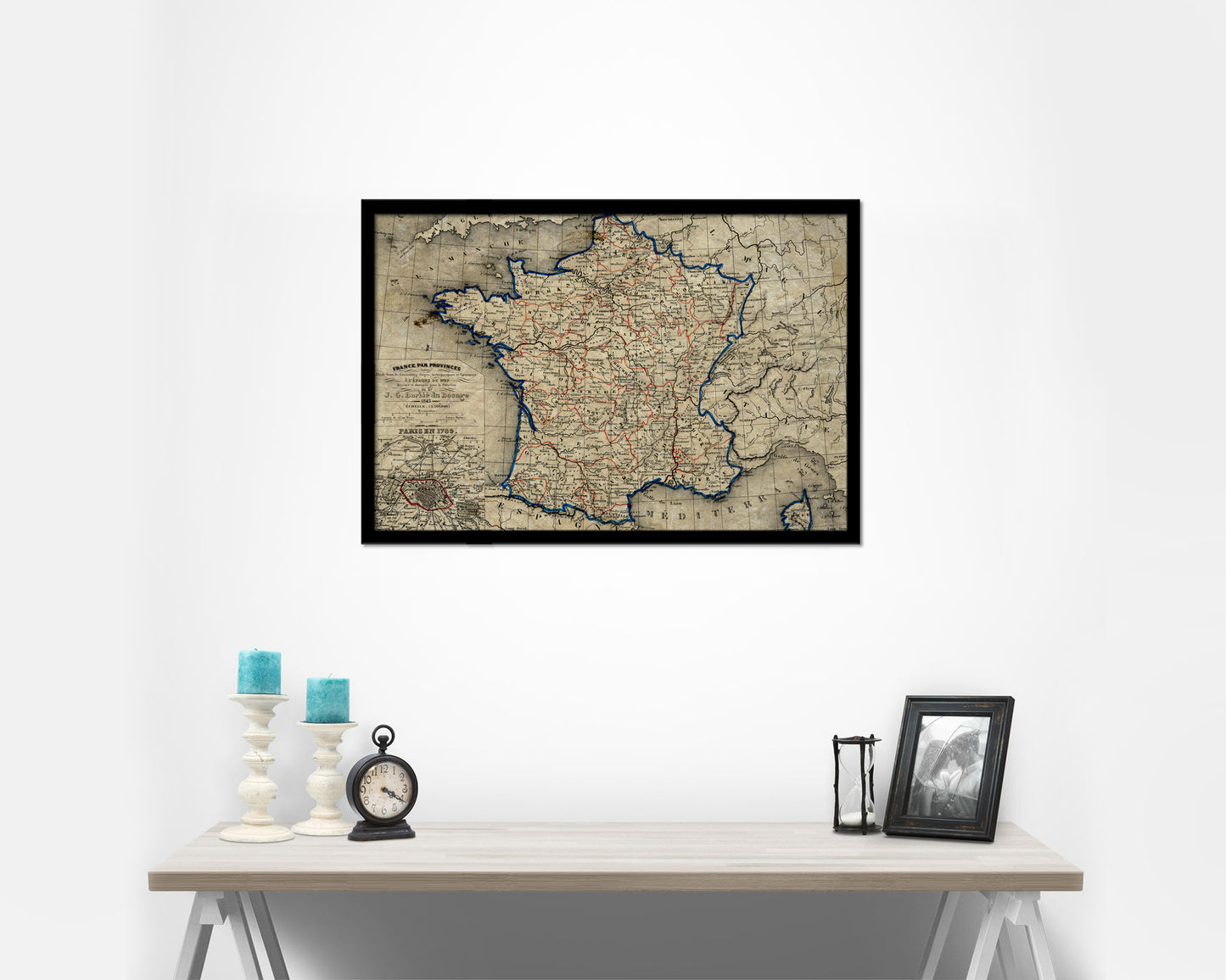 France 1789 Historical Map Framed Print Art Wall Decor Gifts