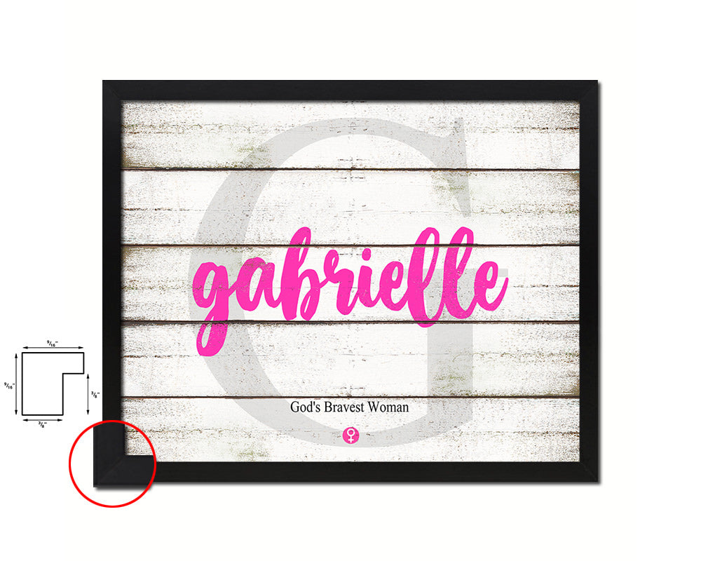 Gabrielle Personalized Biblical Name Plate Art Framed Print Kids Baby Room Wall Decor Gifts