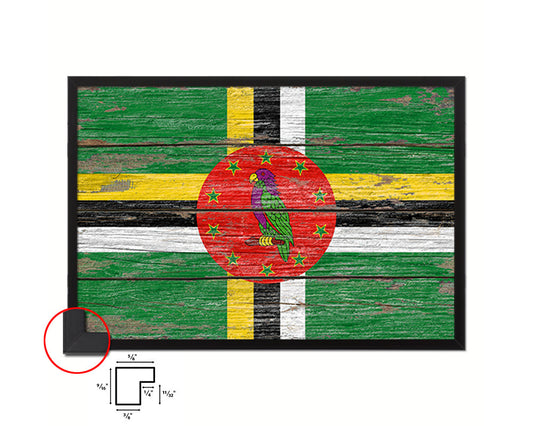 Dominica Country Wood Rustic National Flag Wood Framed Print Wall Art Decor Gifts