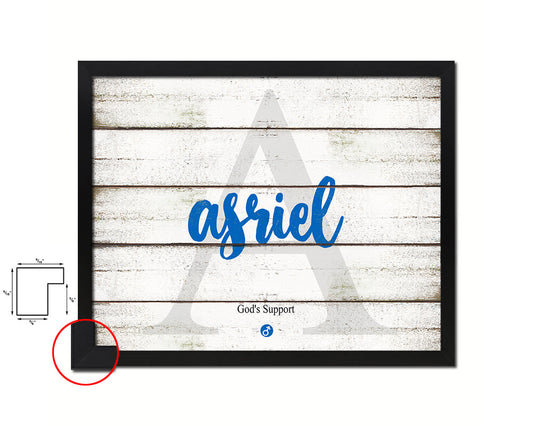 Asriel Personalized Biblical Name Plate Art Framed Print Kids Baby Room Wall Decor Gifts