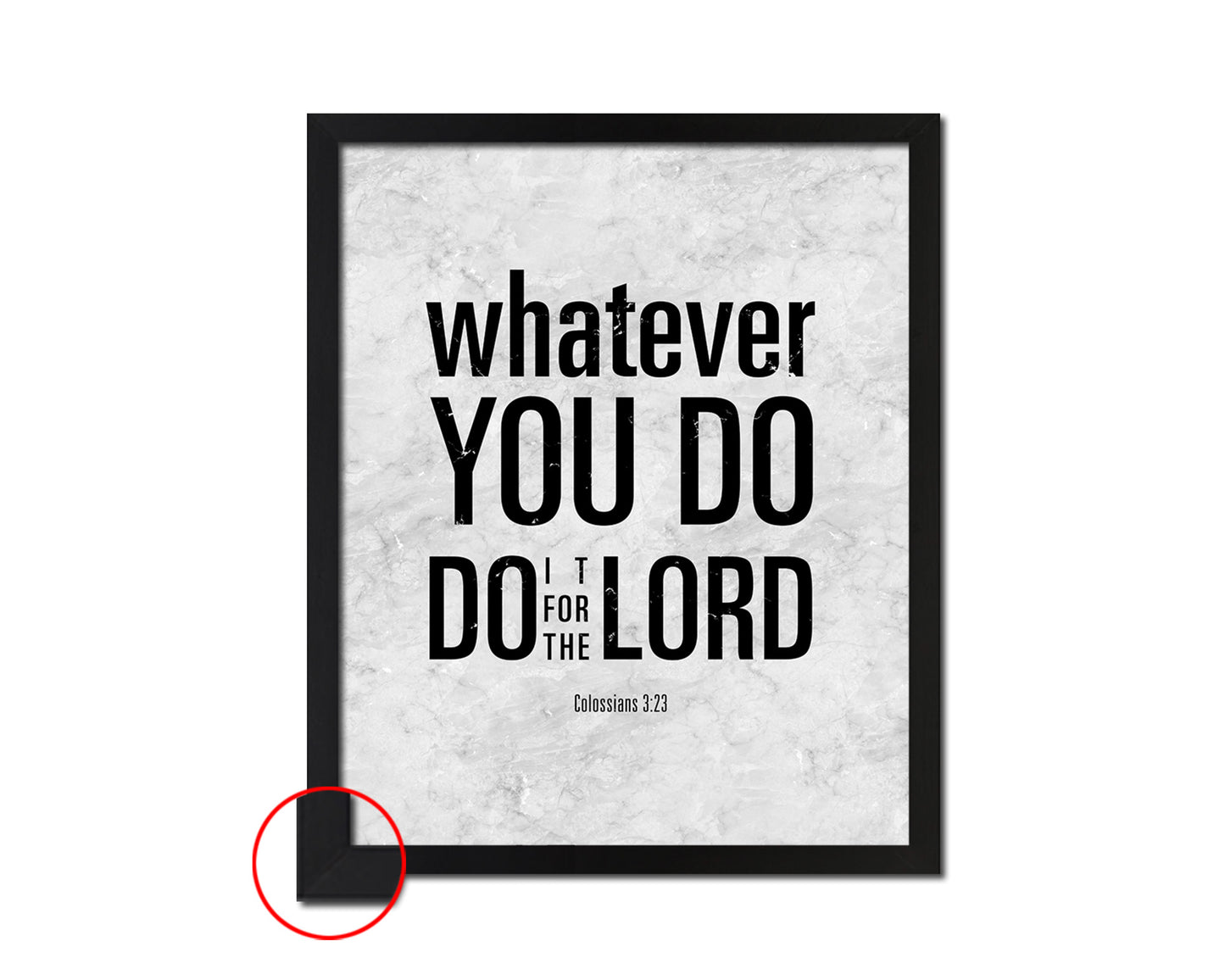 Whatever you do do it for the Lord, Colossians 3:23 Bible Scripture Verse Framed Art