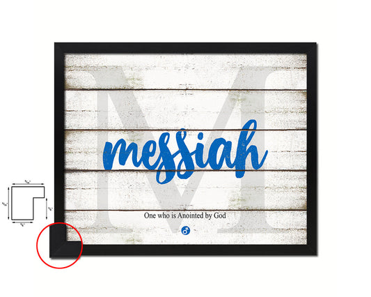 Messiah Personalized Biblical Name Plate Art Framed Print Kids Baby Room Wall Decor Gifts