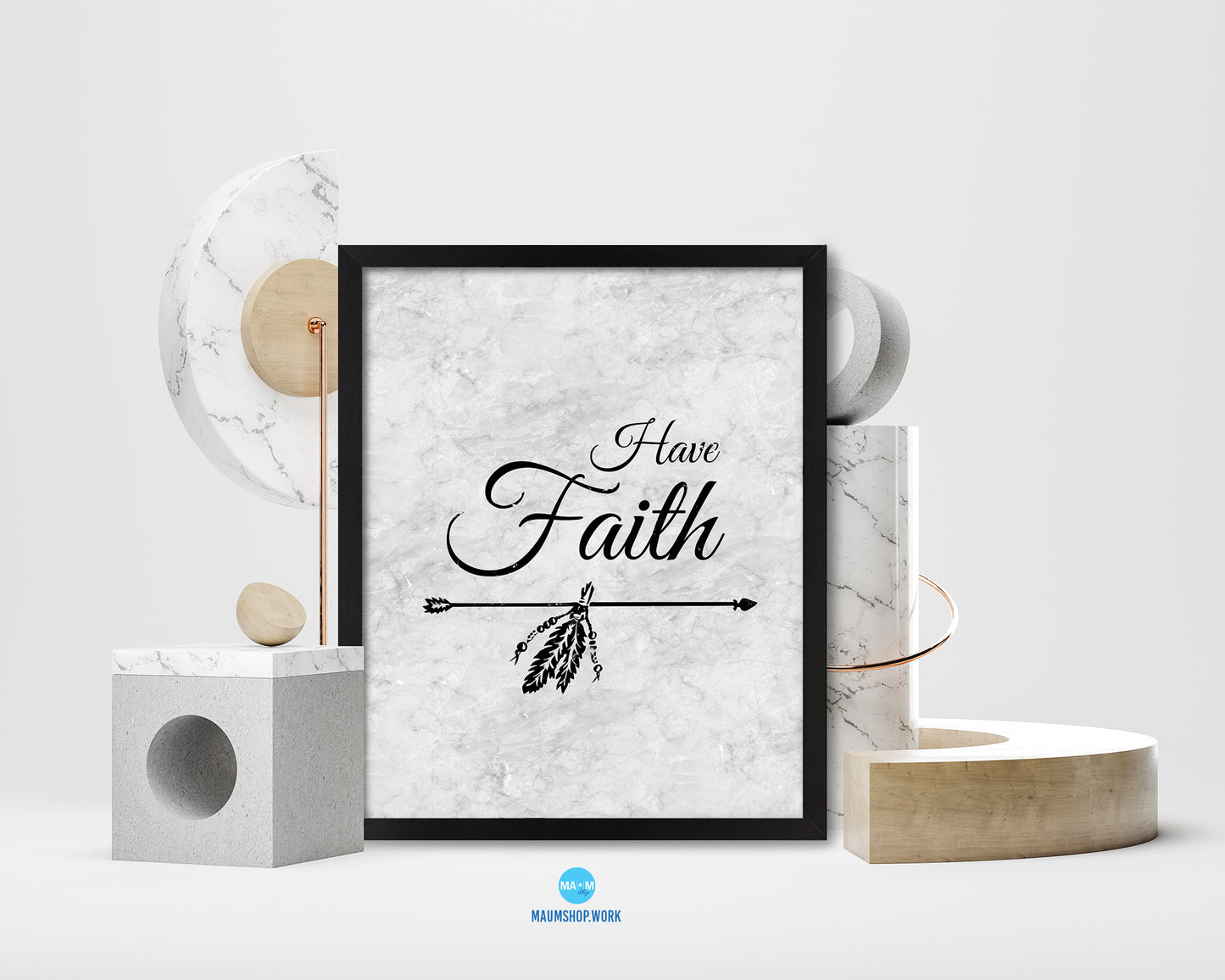 Have Faith Bible Scripture Verse Framed Print Wall Art Decor Gifts