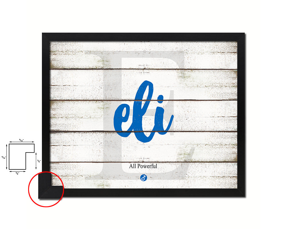 Eli Personalized Biblical Name Plate Art Framed Print Kids Baby Room Wall Decor Gifts