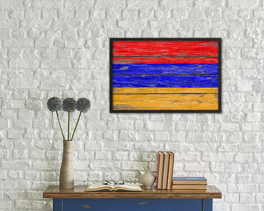 Armenia Country Wood Rustic National Flag Wood Framed Print Wall Art Decor Gifts