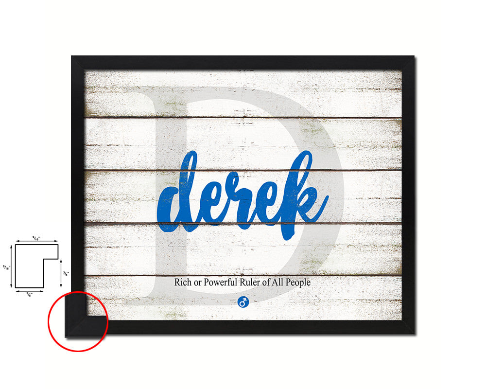 Derek Personalized Biblical Name Plate Art Framed Print Kids Baby Room Wall Decor Gifts