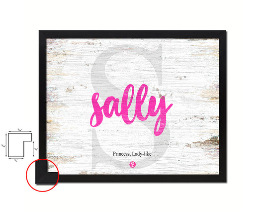 Sally Personalized Biblical Name Plate Art Framed Print Kids Baby Room Wall Decor Gifts