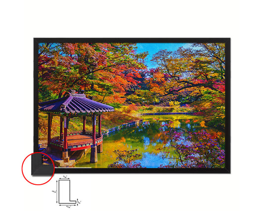 Seuol South Korea Changdeokgung Palace at Autumn Landscape Painting Print Art Frame