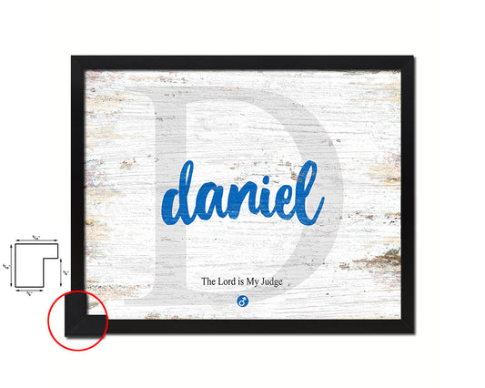 Daniel Personalized Biblical Name Plate Art Framed Print Kids Baby Room Wall Decor Gifts