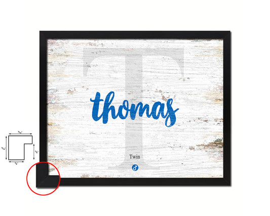 Thomas Personalized Biblical Name Plate Art Framed Print Kids Baby Room Wall Decor Gifts