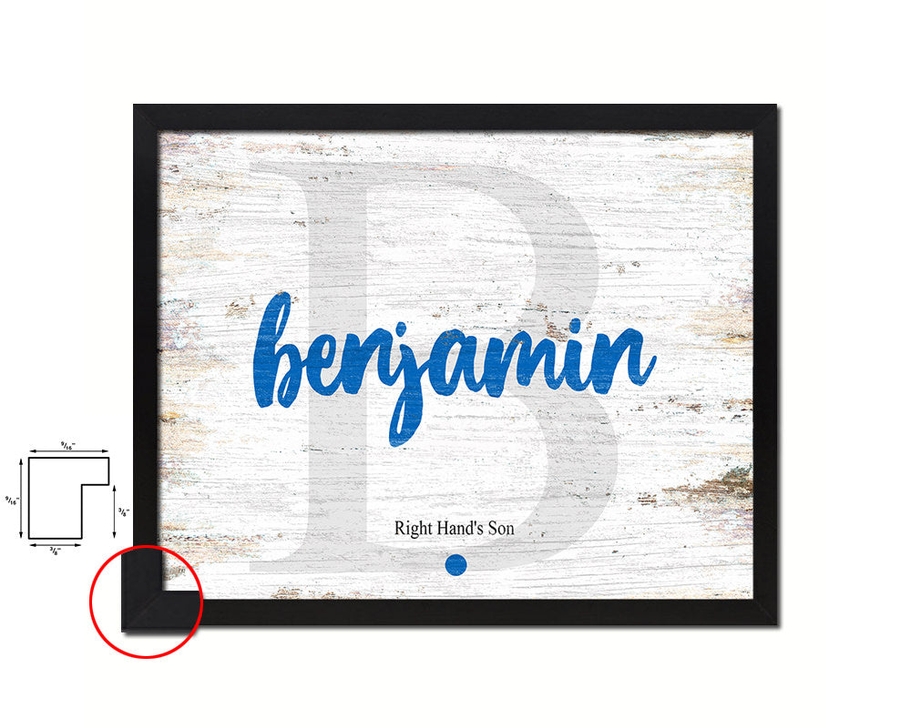 Benjamin Personalized Biblical Name Plate Art Framed Print Kids Baby Room Wall Decor Gifts