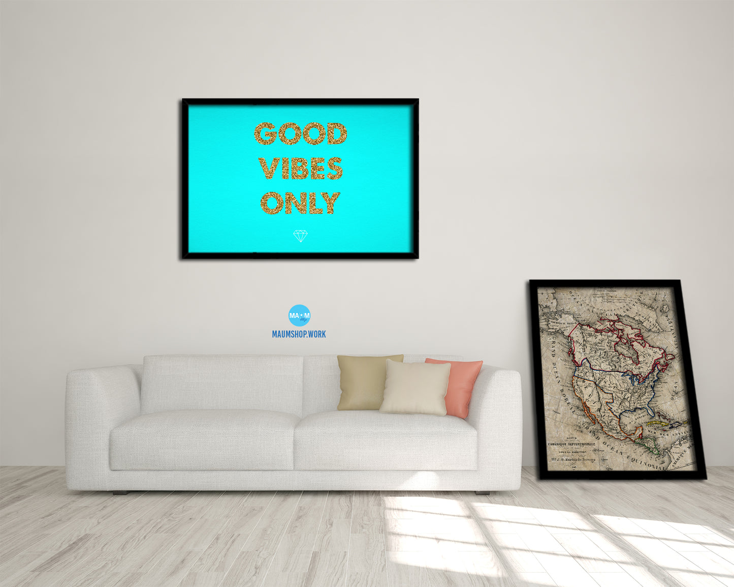 Good Vibes Only Quote Framed Print Wall Decor Art Gifts