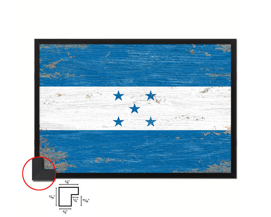 Honduras Shabby Chic Country Flag Wood Framed Print Wall Art Decor Gifts