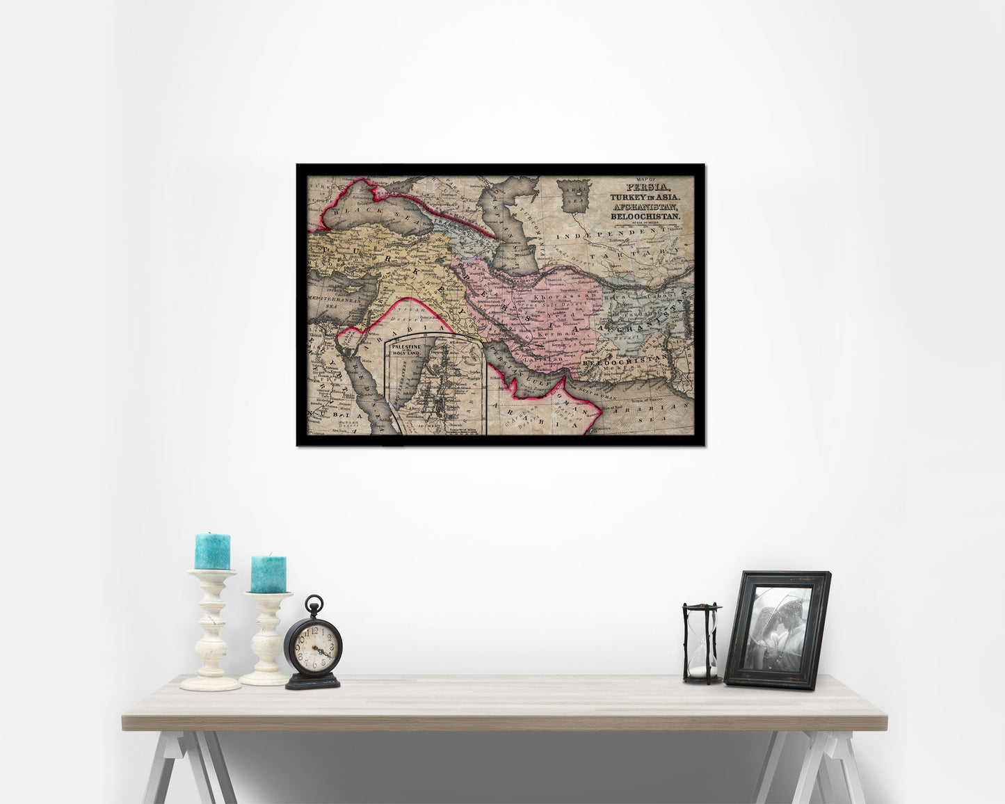 Persia Iraq Iran Afghanistan Historical Map Framed Print Art Wall Decor Gifts