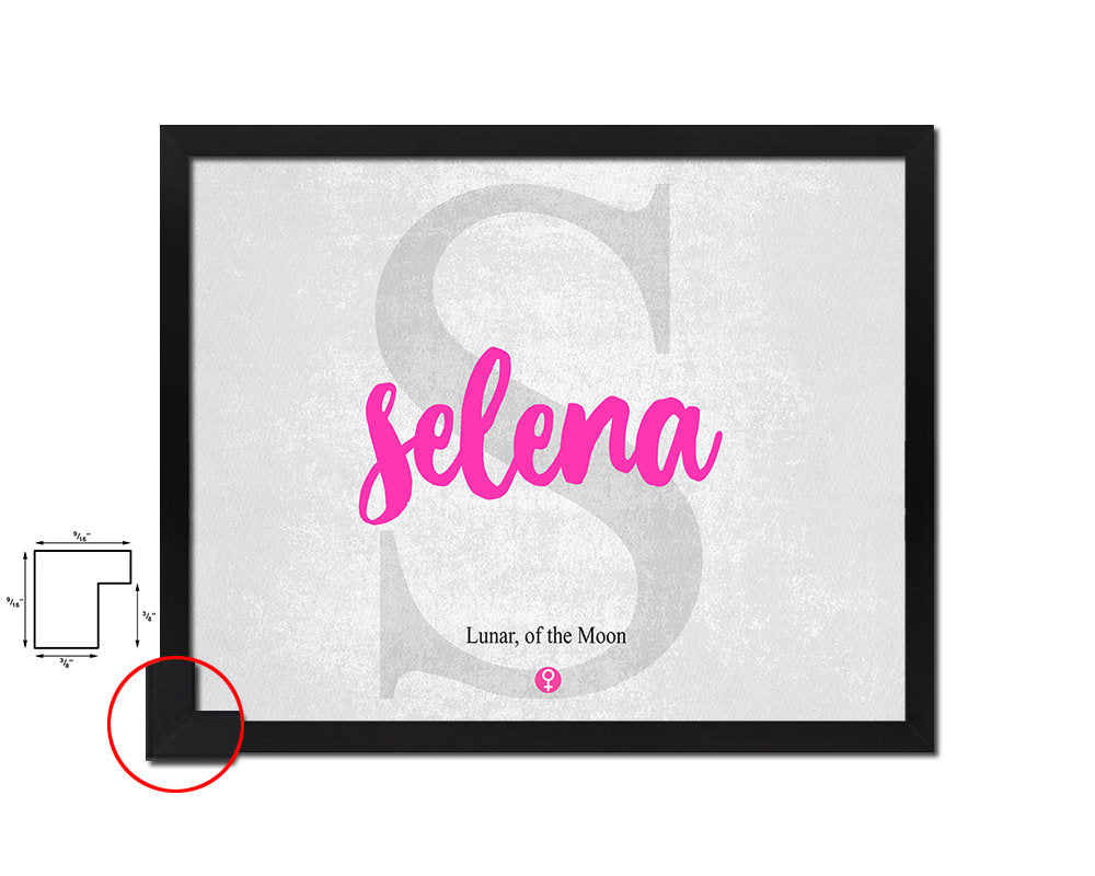 Selena Personalized Biblical Name Plate Art Framed Print Kids Baby Room Wall Decor Gifts