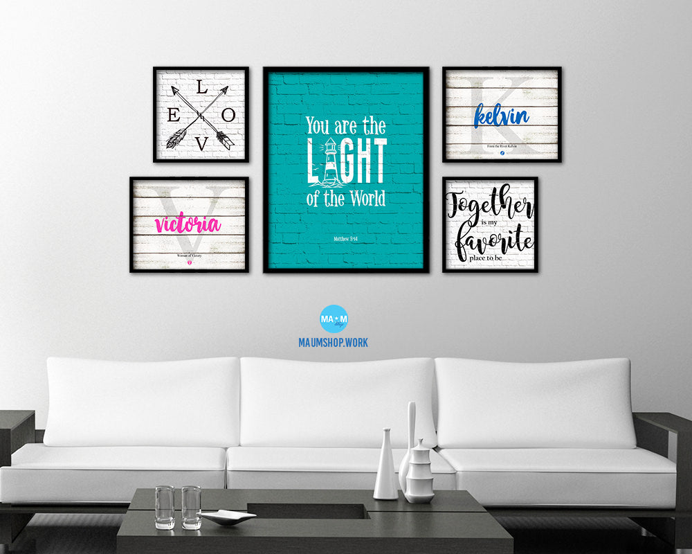 You are the Light of the world, Matthew 5:14 Quote Framed Print Home Decor Wall Art Gifts